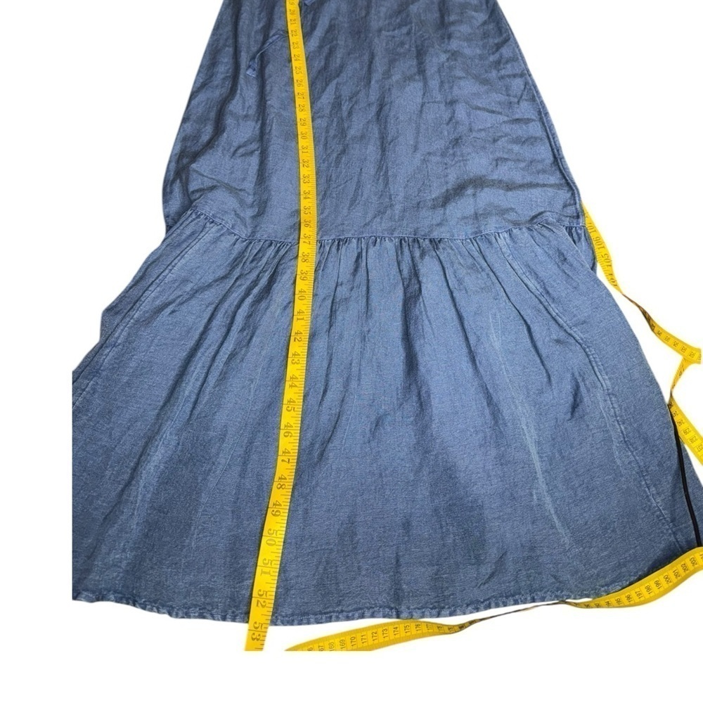 Faherty Ojai Linen Tencel Denim Midi Dress NWT Small Western Prairie Cottagecore - Picture 11 of 15